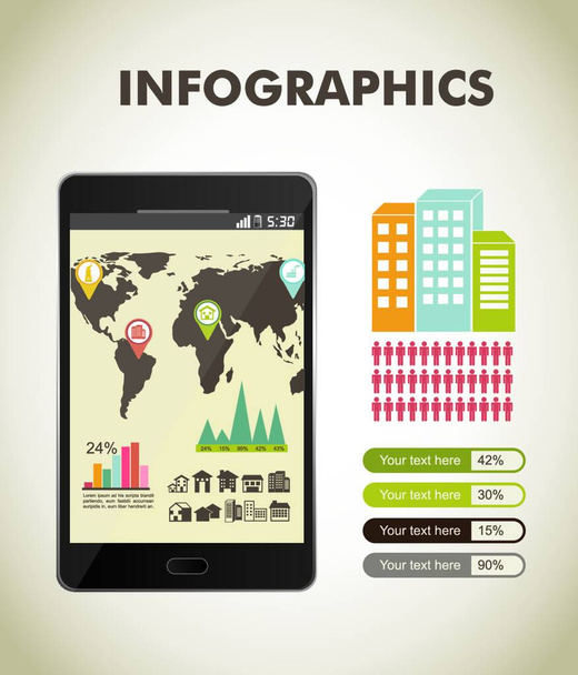 Colorful Infographic template, modern illustration  - ベクター画像