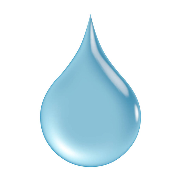 gota de agua aislada en blanco, 3d renderizado - Foto, imagen