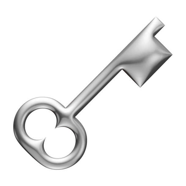 chrome key isolated on white, 3d illustration - Photo, Image