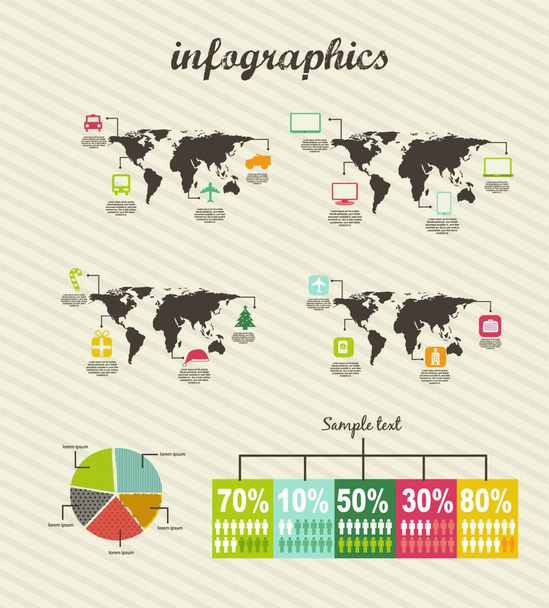 Kleurrijke Infografische template, zakelijke illustratie  - Vector, afbeelding