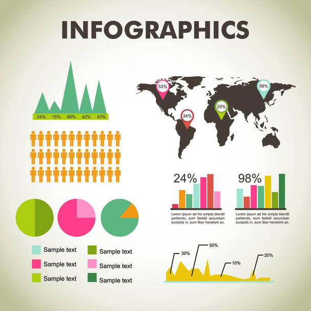 Colorful Infographic template, modern illustration  - ベクター画像