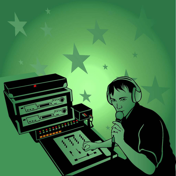 DJ And Oldies Music modern vector illustration - Vector, Image