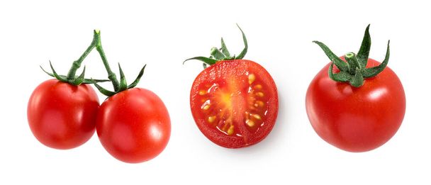Beyaz arkaplanda domates kirazı izole edildi - Fotoğraf, Görsel