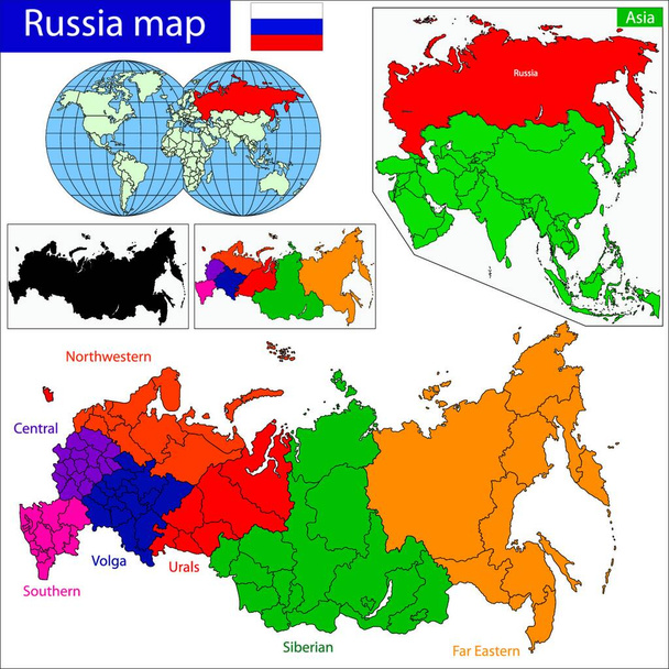 Russia map, graphic vector illustration - Vector, Image