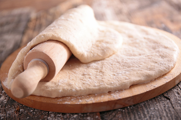 Rolling pin and dough - Photo, Image