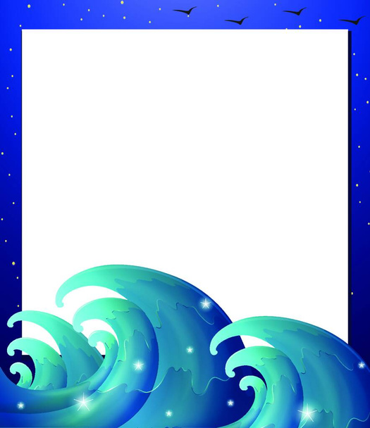 "een lege papieren sjabloon met golven" - Vector, afbeelding