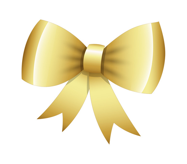 Brillante Celebración Golden Ribbon Bow
 - Vector, imagen