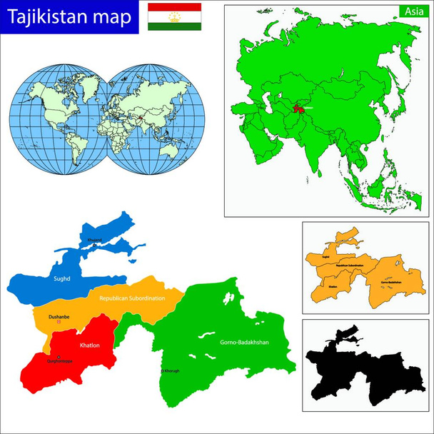 Tajikistan map, vector illustration simple design - Vector, Image