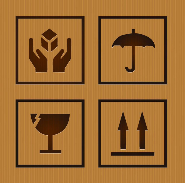 Fragile symbols, vector illustration simple design - Vektor, obrázek