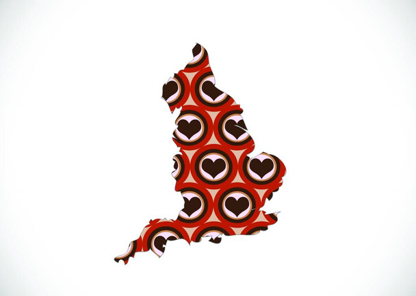 "Mapa Anglie dekorativní ideový návrh" - Vektor, obrázek
