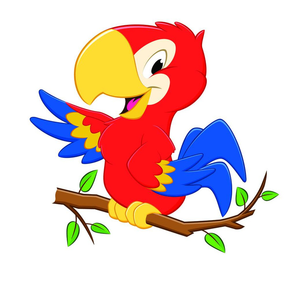 illusztráció a rajzfilm papagáj - Vektor, kép