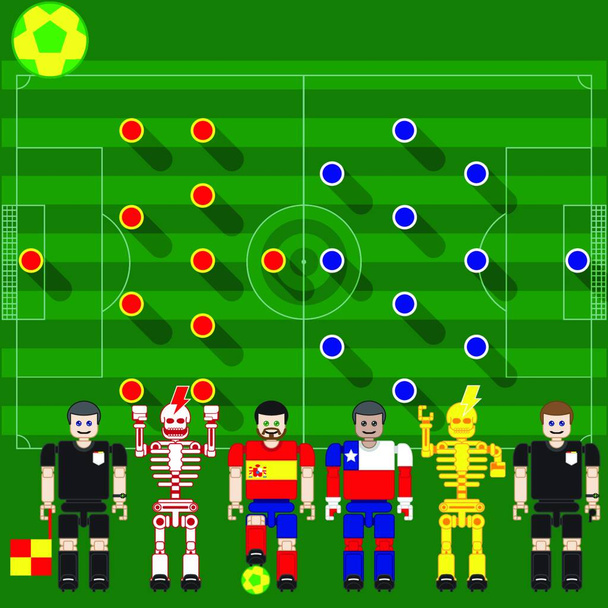 иллюстрация матча Испания - Чили - Вектор,изображение