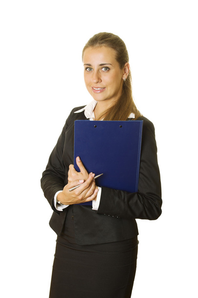 Businesswoman holding folder - Φωτογραφία, εικόνα