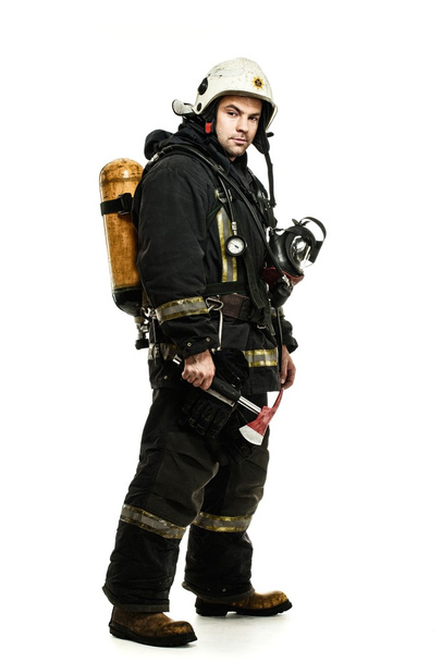 Пожежник з кисневою кулею
 - Фото, зображення