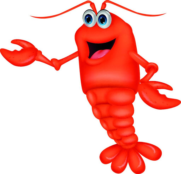 "Cute lobster cartoon" colorful vector illustration - Διάνυσμα, εικόνα