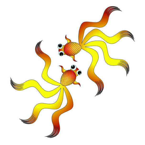 "Gouden vis "kleurrijke vector illustratie - Vector, afbeelding