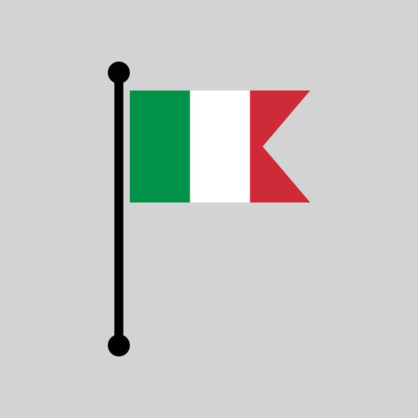 Italia lipputanko, Italian lipun värit yksinkertainen vektori kuva - Vektori, kuva