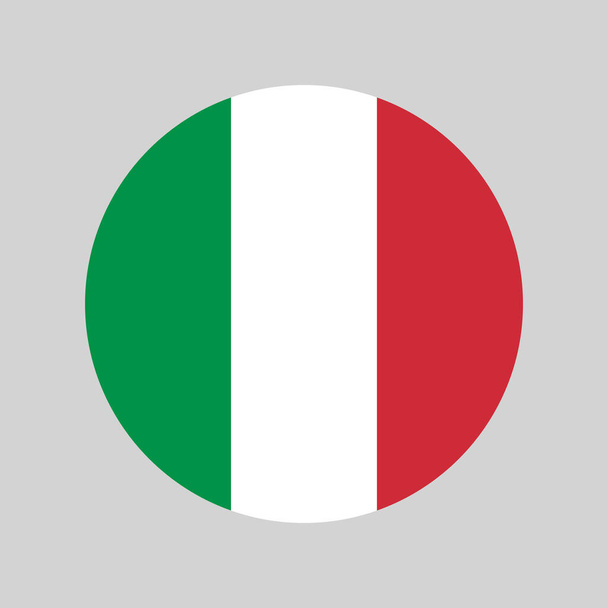 valmistettu Italiassa, pyöreä Italian lippu värit, pyöristetty vektori kuvake - Vektori, kuva