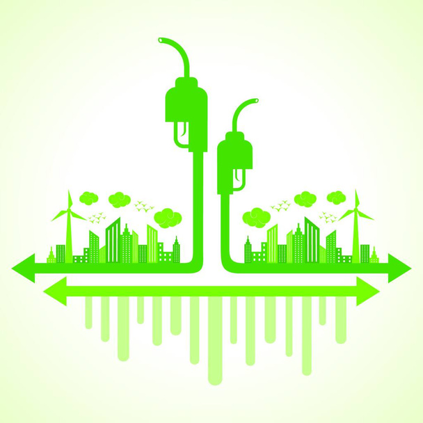 "Ecology concept with eco pump - vector illustration" - Vector, Image