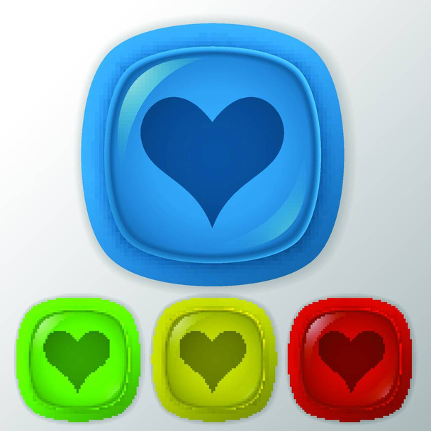 heart symbol, colorful vector illustration  - Vektör, Görsel