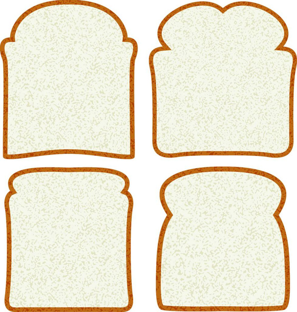 "vector collection of white bread slices" - Vector, Image
