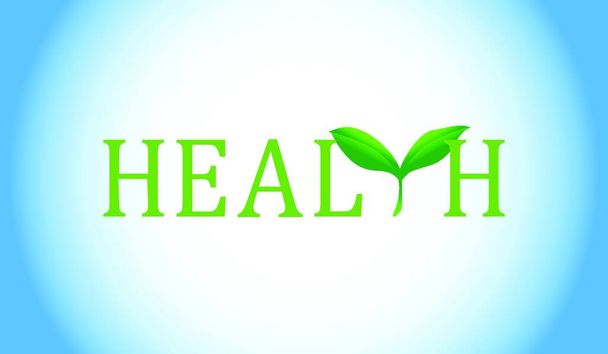 "緑の植物の健康テキスト" - ベクター画像