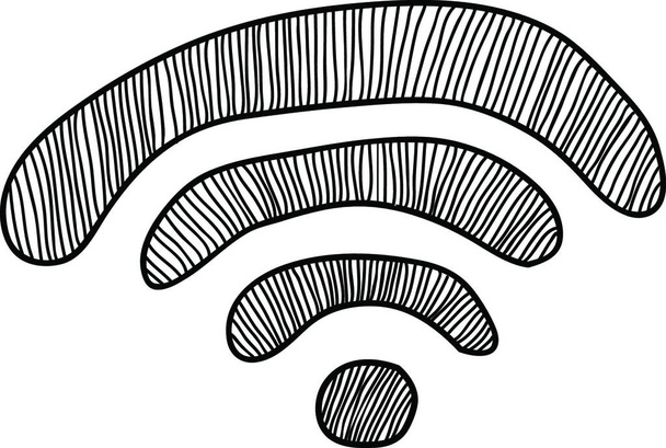 "Wi-fi doodle signe" - Vecteur, image