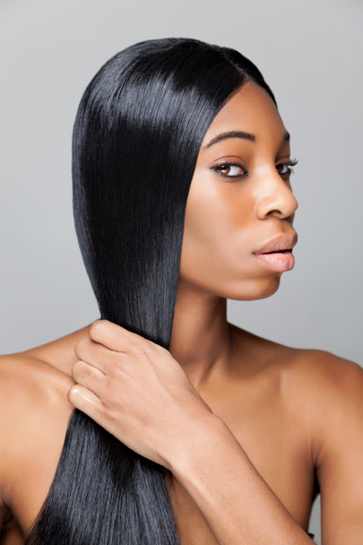 Black beauty with long straight hair - Фото, изображение