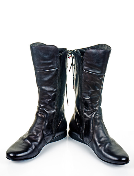 black leather boots for women - Fotó, kép
