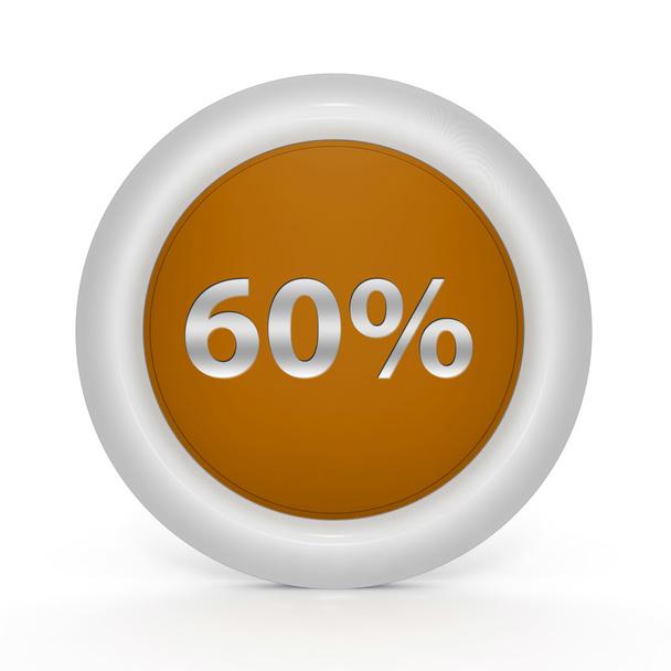Sixty percent circular icon on white background - Фото, изображение