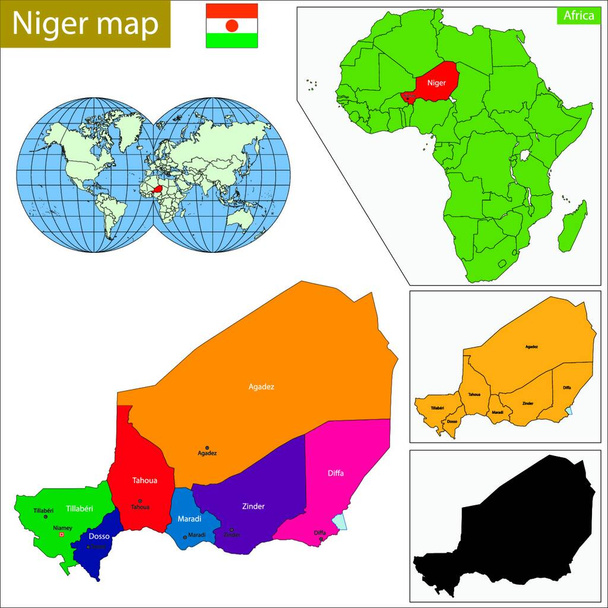 Niger map, web simple illustration - Vector, Image