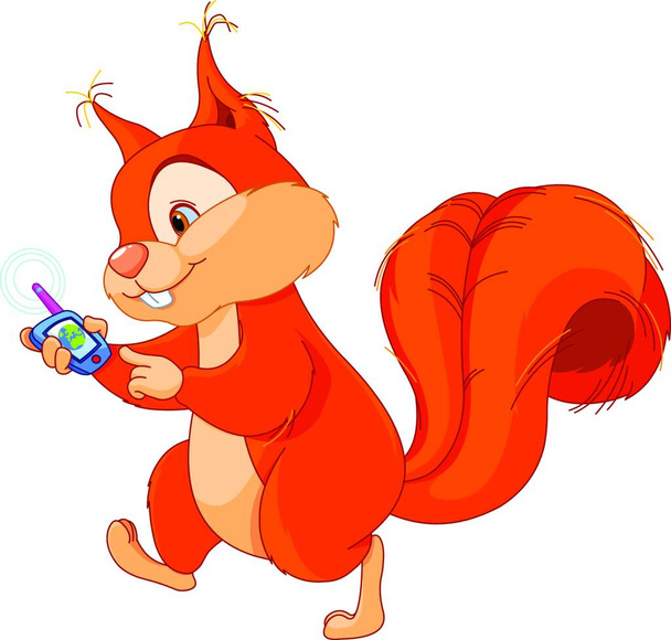 Squirrel animal illustration, mascot animal art  - Vector, imagen