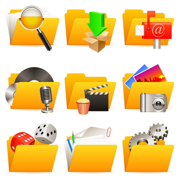 Folder icons. - Vektor, Bild