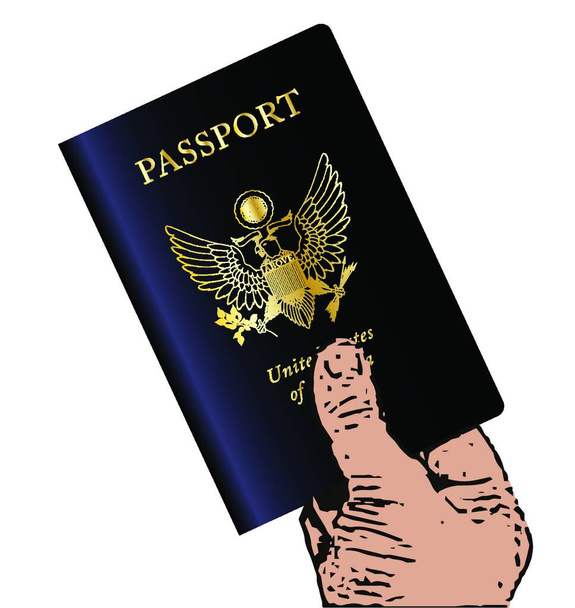 Illustration des Besitzes eines US-Passes - Vektor, Bild
