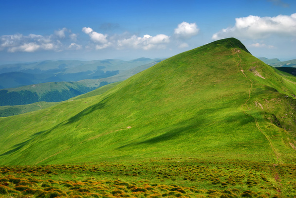 zöld hegy és völgy árnyékok - Fotó, kép