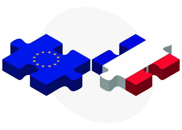 "Bandeiras da União Europeia e São Martinho
 " - Vetor, Imagem