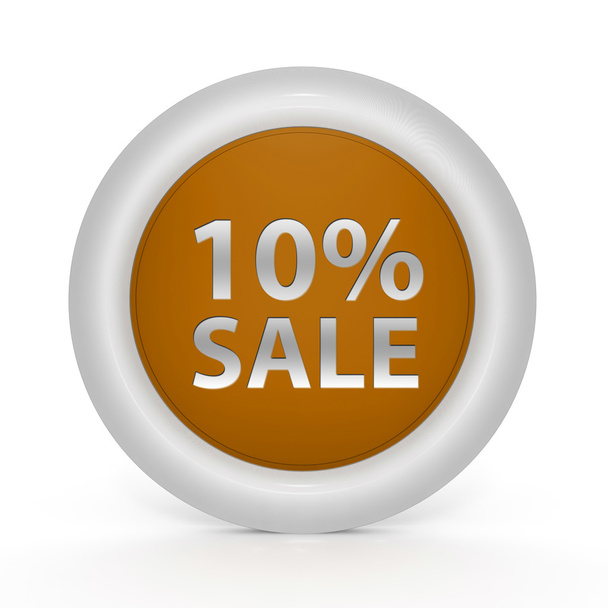 Sale ten percent circular icon on white background - Photo, Image