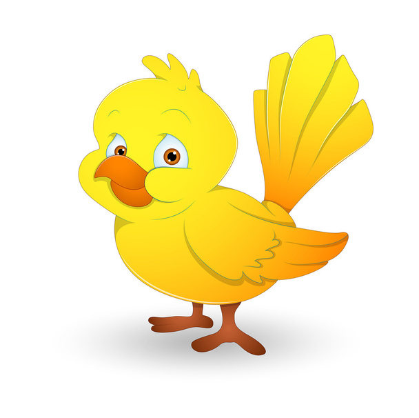 Pássaro lindo amarelo
 - Vetor, Imagem