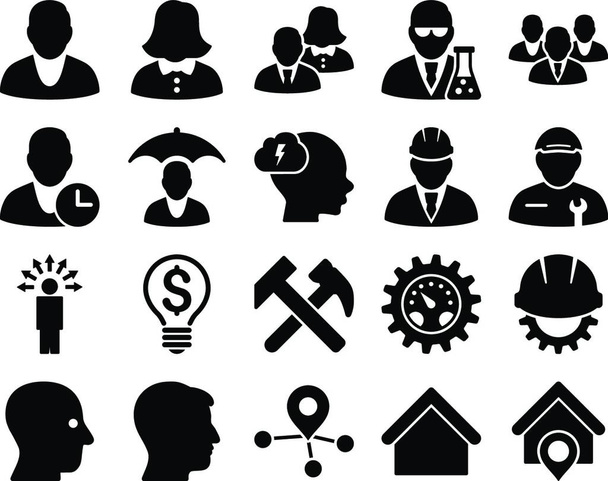 Business Icons Set, pictograms - Vettoriali, immagini