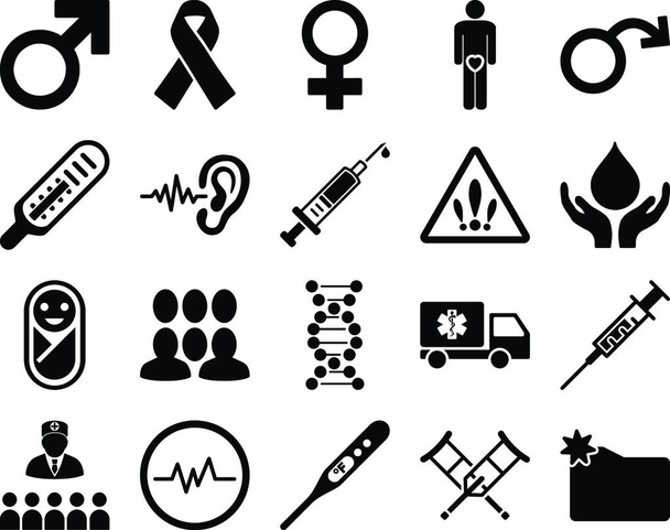 Medical bicolor icons on white background  - Vecteur, image