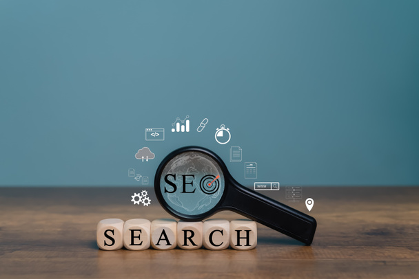 Search Engine Optimization, SEO, Technology Component for Mobile Phone, Smartphone, Computer, Web Page, Website, Social Media Ranking and Speed - Photo, Image