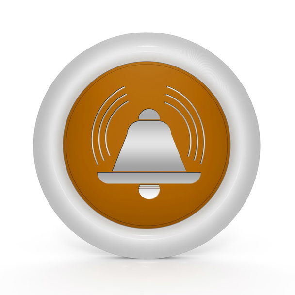 kulatá ikona alarmu na bílém pozadí - Fotografie, Obrázek