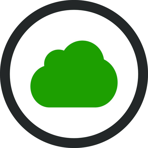 "Cloud flat green and gray colors rounded vector icon" - Vector, Image