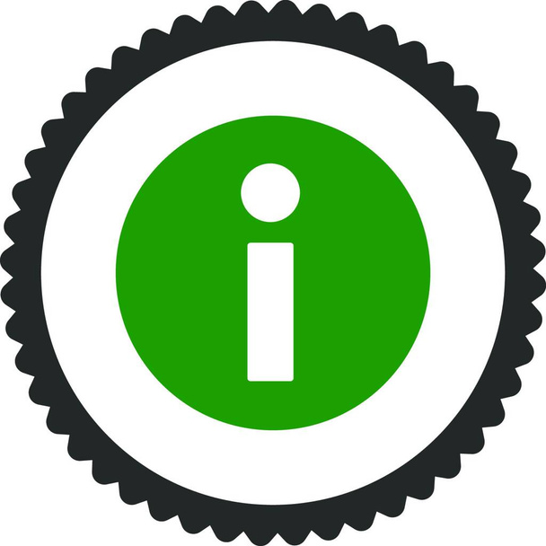 "Información plana verde y gris colores ronda sello icono
" - Vector, imagen