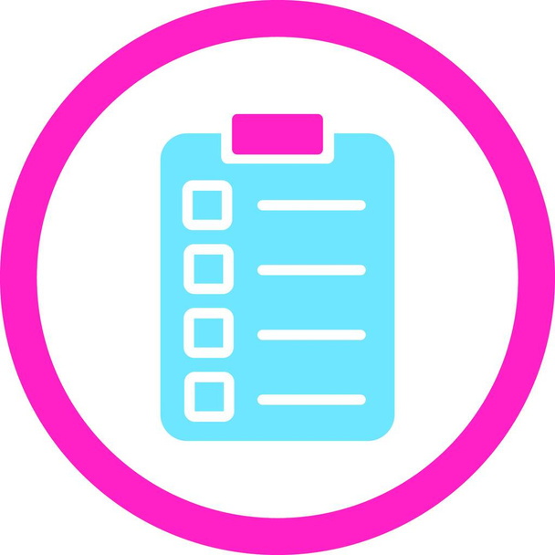 "Tarea de prueba plana de color rosa y azul redondeado icono de vector
" - Vector, Imagen