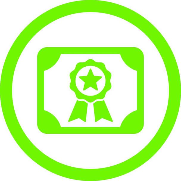 "Certificado plano eco verde color redondeado vector icono
" - Vector, Imagen