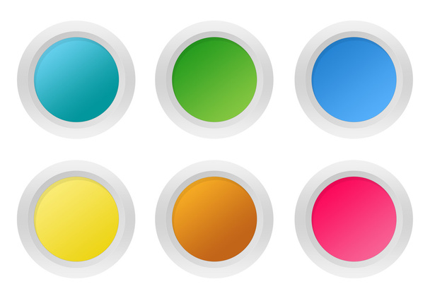 Set of rounded colorful buttons - 写真・画像