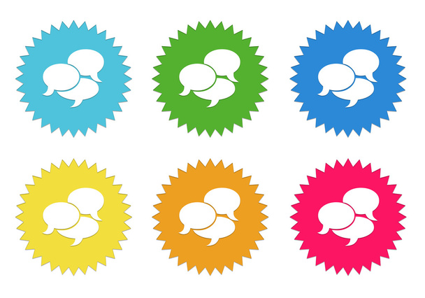 Σύνολο εικονιδίων πολύχρωμα αυτοκόλλητα με φούσκα ομιλίες σύμβολο - Φωτογραφία, εικόνα