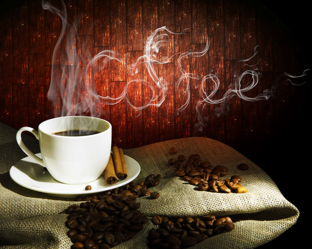 stomende kop koffie - Foto, afbeelding