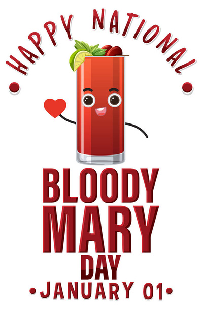 Happy národní krvavý Mary den ikona ilustrace - Vektor, obrázek